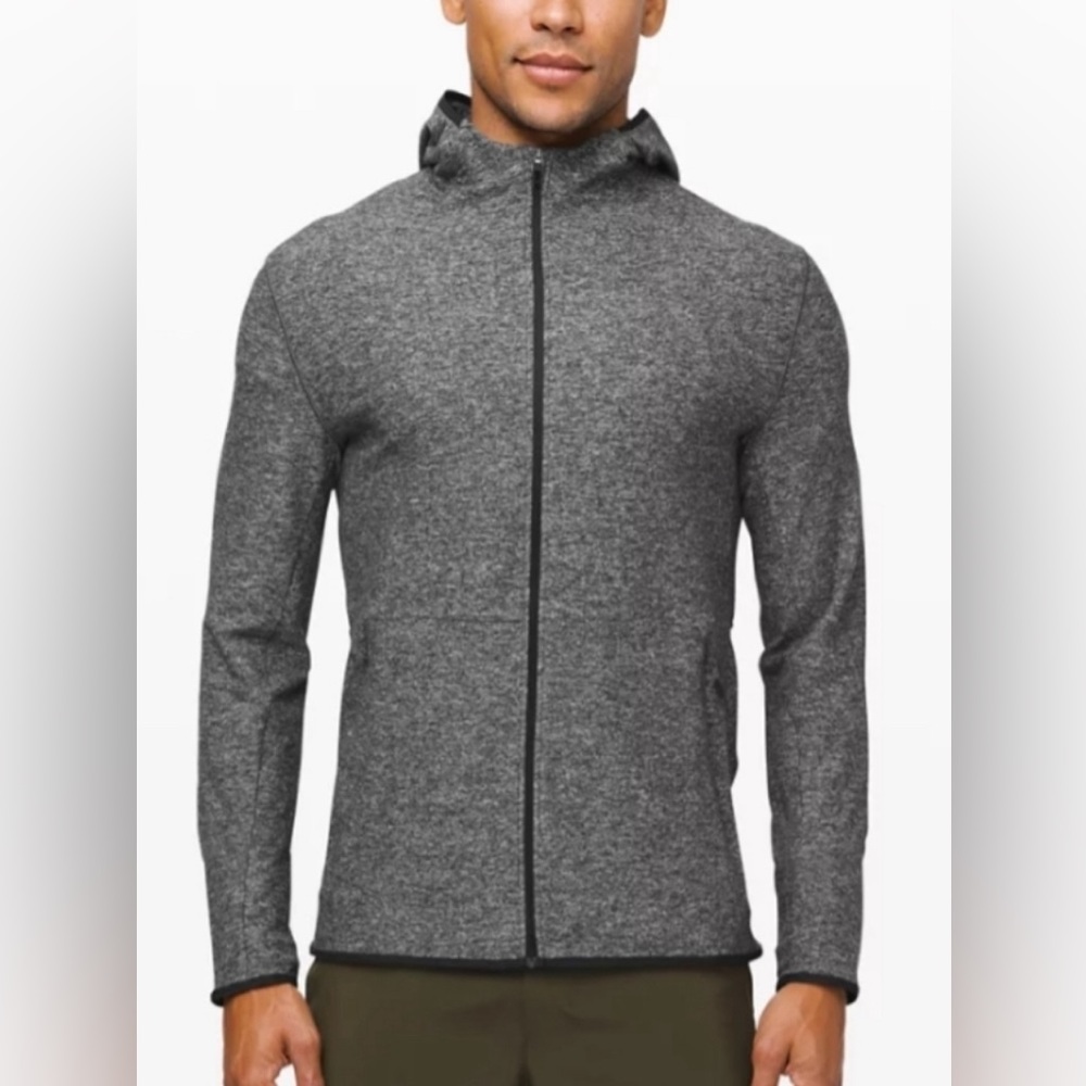 Lululemon Men’s Surge Warm Full Zip Hooded Jacket Heathered Black Large